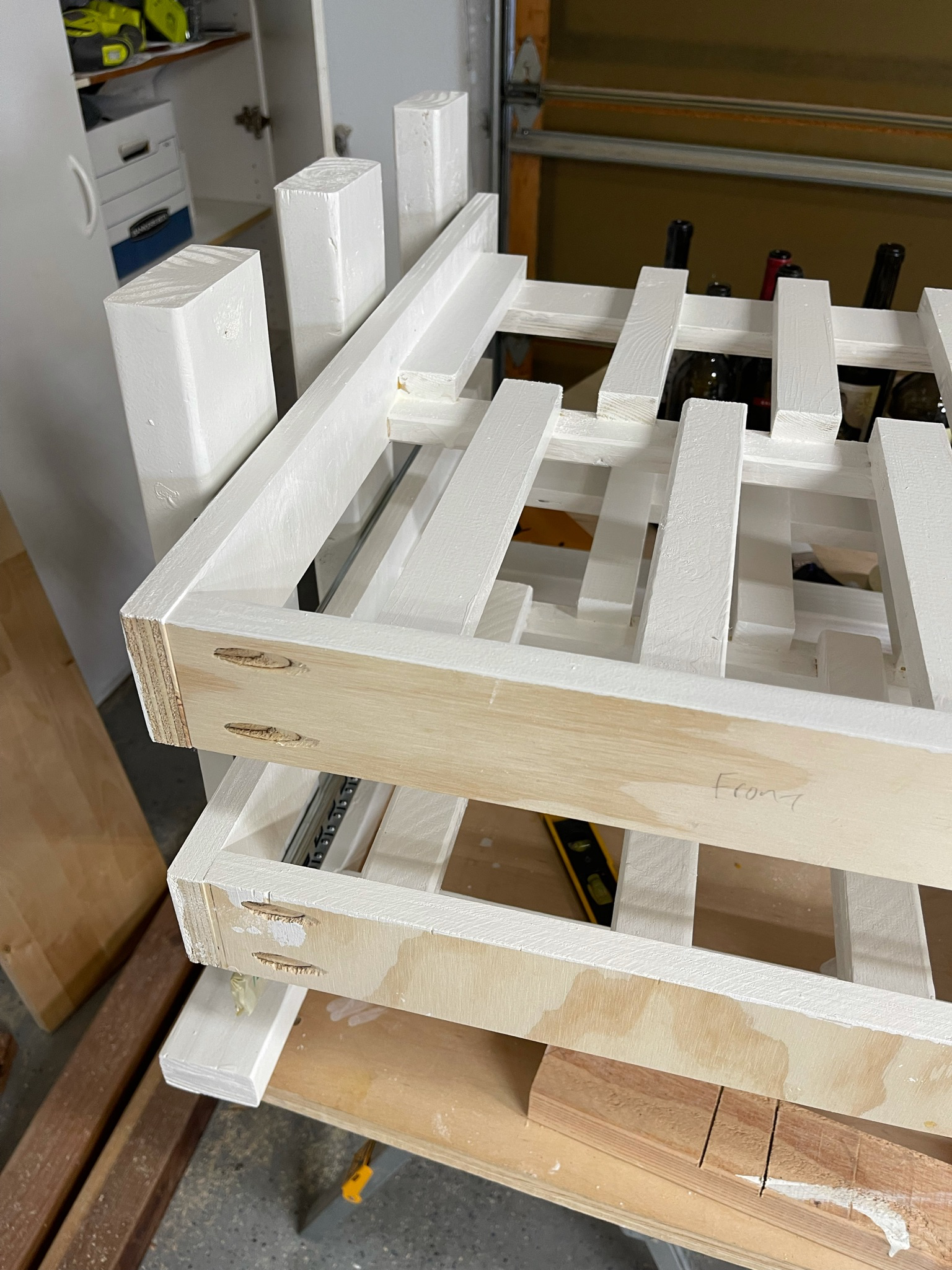 Custom Wine Rack with 3 sliding drawers