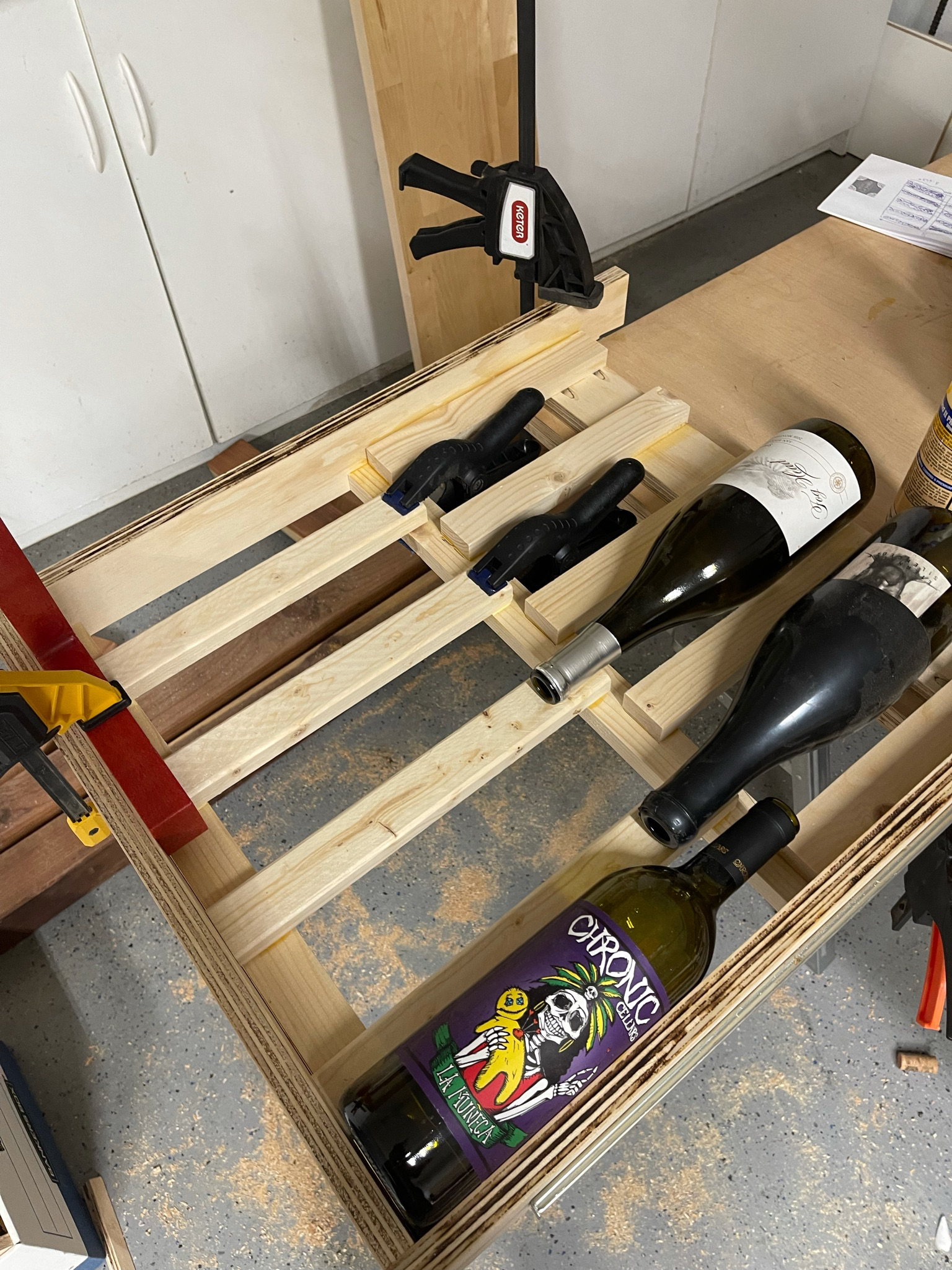 Custom Wine Rack with 3 sliding drawers